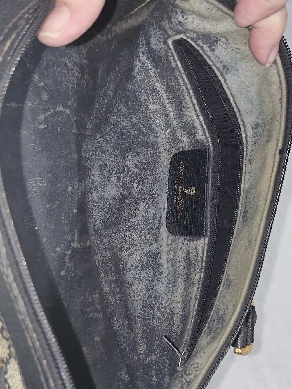 Vintage Blue Gucci Canvas Tote with Wallet and Makeup Bag - Picture 9 of 16